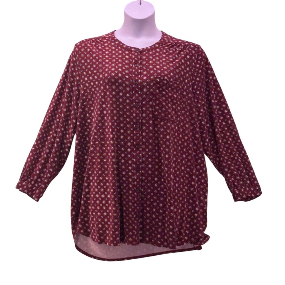 Lands End Button Tunic Top 3X - Picture 1 of 14
